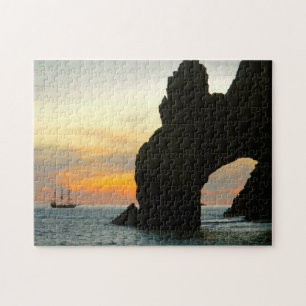 Traditionele zeilboot op zonsondergang, Cabo Rock Legpuzzel