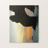 Traditionele zeilboot op zonsondergang, Cabo Rock  Legpuzzel (Verticaal)