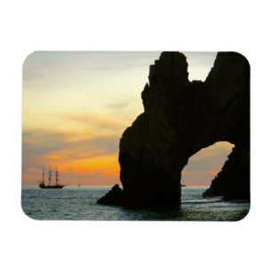 Traditionele zeilboot op zonsondergang, Cabo Rock Magneet