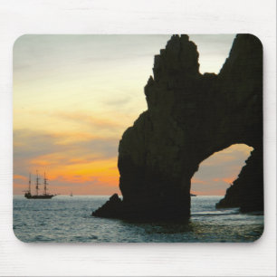 Traditionele zeilboot op zonsondergang, Cabo Rock Muismat