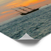 Traditionele zeilboot op zonsondergang, Cabo Rock Poster (Hoek)