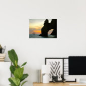 Traditionele zeilboot op zonsondergang, Cabo Rock Poster (Thuiskantoor)