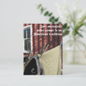 Traditionele zonne-energie waslijn briefkaart (Staand voorkant)