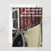 Traditionele zonne-energie waslijn briefkaart (Voorkant / Achterkant)