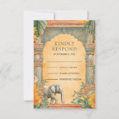 Traditionele Zuid-Indiase bruiloft RSVP Kaartje (Voorkant)