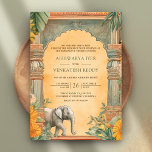 Traditionele Zuid-Indiase QR-code bruiloft Kaart<br><div class="desc">Verras uw gasten met deze elegante Zuid-Indiase thema-huwelijksuitnodiging met prachtige traditionele zuilen en  architectonische elementen versierd met goudsbloemen en bananenbladeren. Pas de QR-code aan voor online RSVP of locatie. Voeg eenvoudig uw evenementgegevens toe aan deze gebruiksvriendelijke sjabloon om er een unieke uitnodiging van te maken.</div>
