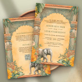 Traditionele Zuid-Indiase QR-code-huwelijksuitnodi Kaart