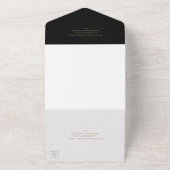 Traditionele zwart en goud elegante bruiloft all in one uitnodiging (Buitenkant)