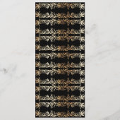 Traditionele zwart-gouden krans monogram bruiloft menu (Achterkant)