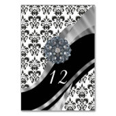 Traditionele zwart-wit bruidsdamast kaart (Achterkant)