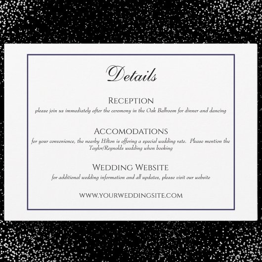 Traditionele zwart-wit bruiloft details Kaart