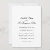 Traditionele zwart-wit bruiloft receptie kaart (Voorkant)