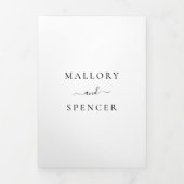 Traditionele zwart-wit elegante bruiloft drieluik uitnodiging (Cover)