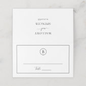 Traditionele zwart-wit elegante bruiloft plaatskaartje (Buitenkant ongevouwen)