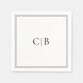 Traditionele zwart-wit elegante bruiloft servet (Voorkant)