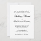 Traditionele zwart-wit elegante huwelijksdouche kaart (Voorkant)