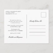 Traditionele zwart-wit formele elegante bruiloft aankondigingskaart (Achterkant)