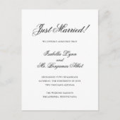 Traditionele zwart-wit formele elegante bruiloft aankondigingskaart (Voorkant)