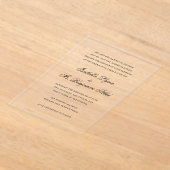 Traditionele zwart-wit formele elegante bruiloft acryl uitnodigingen (Laagn)