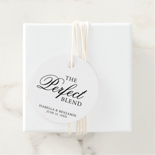 Traditionele zwart-wit formele elegante bruiloft bedankjes labels (In situ)