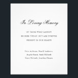 Traditionele zwart-wit formele elegante bruiloft foto afdruk<br><div class="desc">Eenvoudige gedenkteken foto print met een minimale zwart-wit ontwerp met de titel "In Loving Memory" in een elegante kalligrafie. Hieronder vindt u uw boodschap en namen van geliefden in een traditioneel serif lettertype. Dit ontwerp is perfect voor een formeel huwelijk.</div>