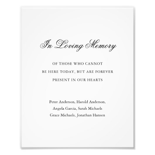 Traditionele zwart-wit formele elegante bruiloft foto afdruk (Voorkant)