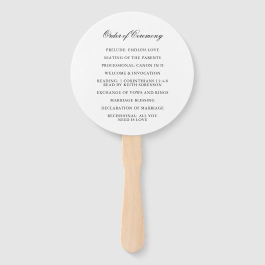 Traditionele zwart-wit formele elegante bruiloft handwaaier (Achterkant)