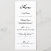 Traditionele zwart-wit formele elegante bruiloft menu (Voorkant)