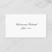 Traditionele zwart-wit formele elegante bruiloft plaatskaartje (Achterkant)