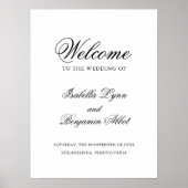 Traditionele zwart-wit formele elegante bruiloft poster (Voorkant)