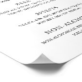 Traditionele zwart-wit formele elegante bruiloft poster (Hoek)