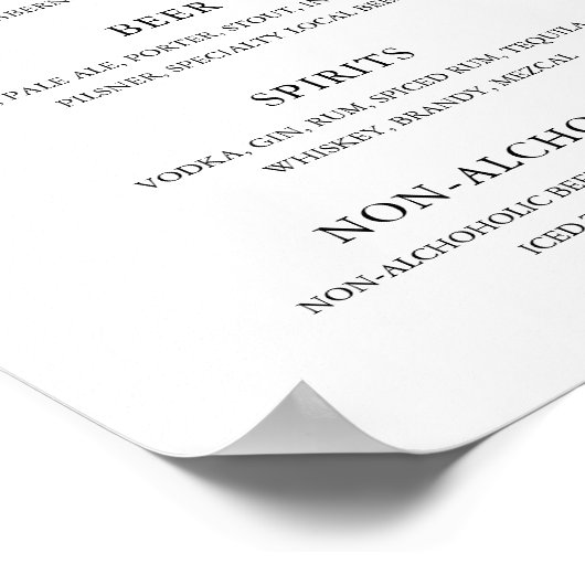 Traditionele zwart-wit formele elegante bruiloft poster (Hoek)