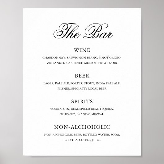 Traditionele zwart-wit formele elegante bruiloft poster (Voorkant)