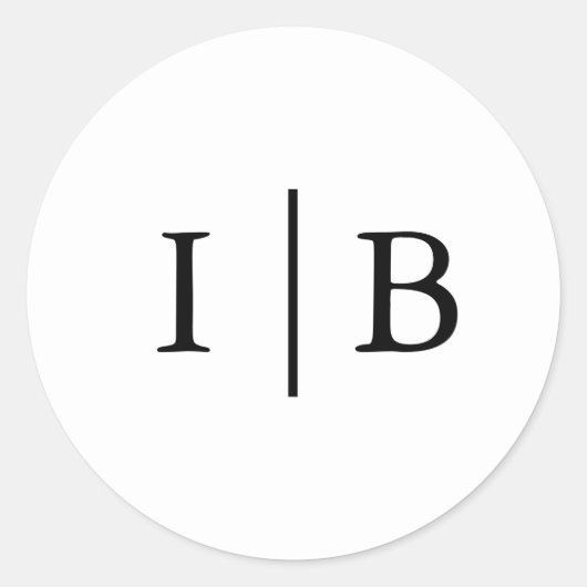 Traditionele zwart-wit formele elegante bruiloft ronde sticker (Voorkant)