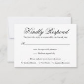 Traditionele zwart-wit formele elegante bruiloft RSVP kaartje (Voorkant)