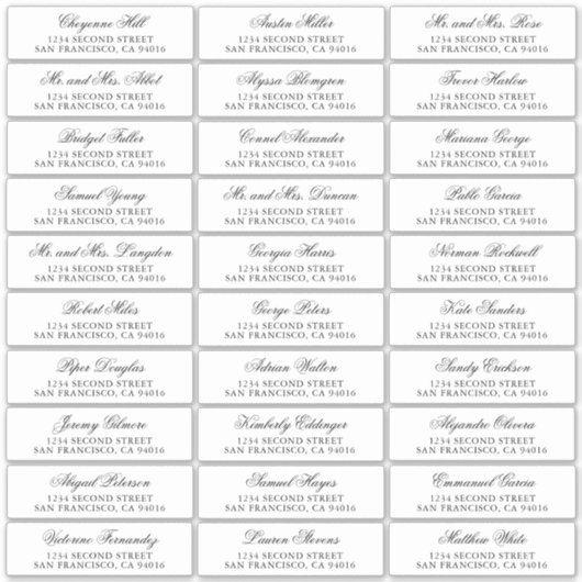 Traditionele zwart-wit formele elegante bruiloft sticker (Voorkant)