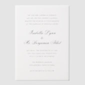 Traditionele zwart-wit formele elegante bruiloft vellum uitnodigingen (Voorkant)