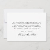 Traditionele zwart-wit foto Elegante bruiloft Bedankkaart (Achterkant)