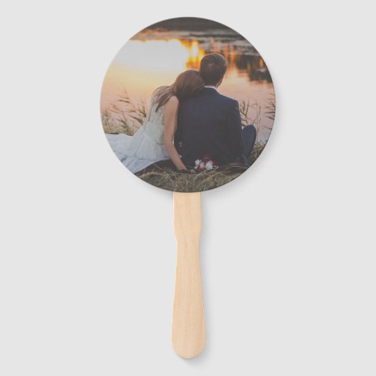 Traditionele zwart-wit foto Elegante bruiloft Handwaaier (Achterkant)