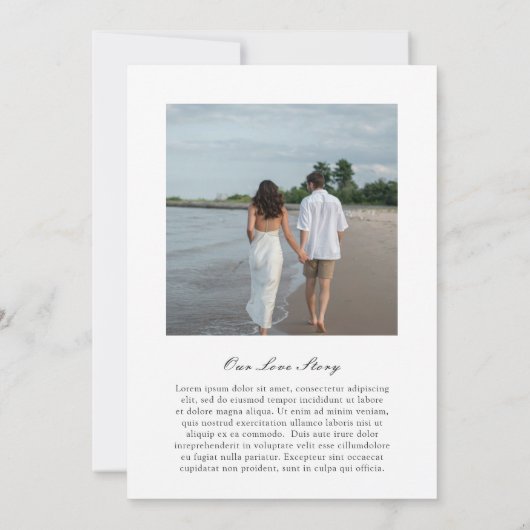 Traditionele zwart-wit foto Tijdloze bruiloft Save The Date (Achterkant)