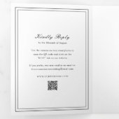 Traditionele zwart-wit QR Code bruiloft Drieluik Uitnodiging (Binnenzijde eerst)