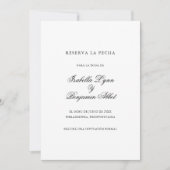 Traditionele zwart-wit Spaanse bruiloft Save The Date (Voorkant)