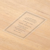 Traditionele zwart-wit tijdloze bruiloft acryl uitnodigingen (Laagn)