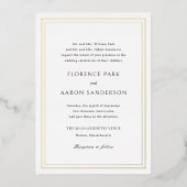 Traditionele zwart-wit tijdloze bruiloft folie uitnodiging (Voorkant)