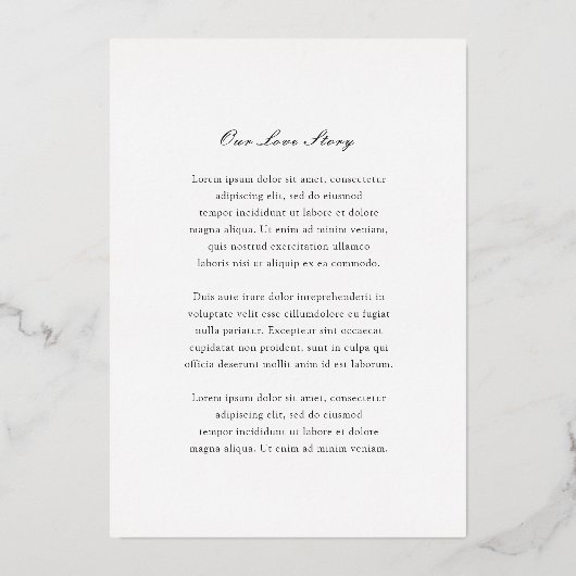 Traditionele zwart-wit tijdloze bruiloft folie uitnodiging (Achterkant)