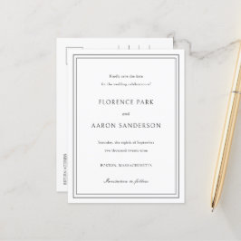 Traditionele Zwart-Wit Trouwkaart Save the Date Aankondigingskaart