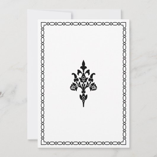 Traditionele zwart-witte grens islamitische bruilo kaart (Achterkant)