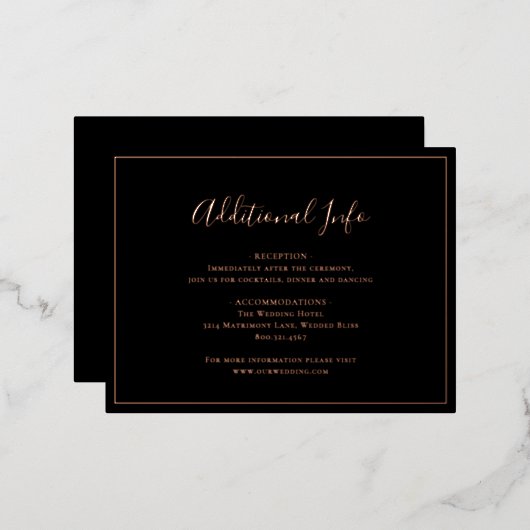 Traditionele zwarte bruiloft Folie behuizing Kaart (Voorkant / Achterkant)