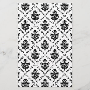 Traditionele zwarte Damask Briefpapier