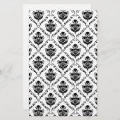 Traditionele zwarte Damask Briefpapier (Voorkant / Achterkant)